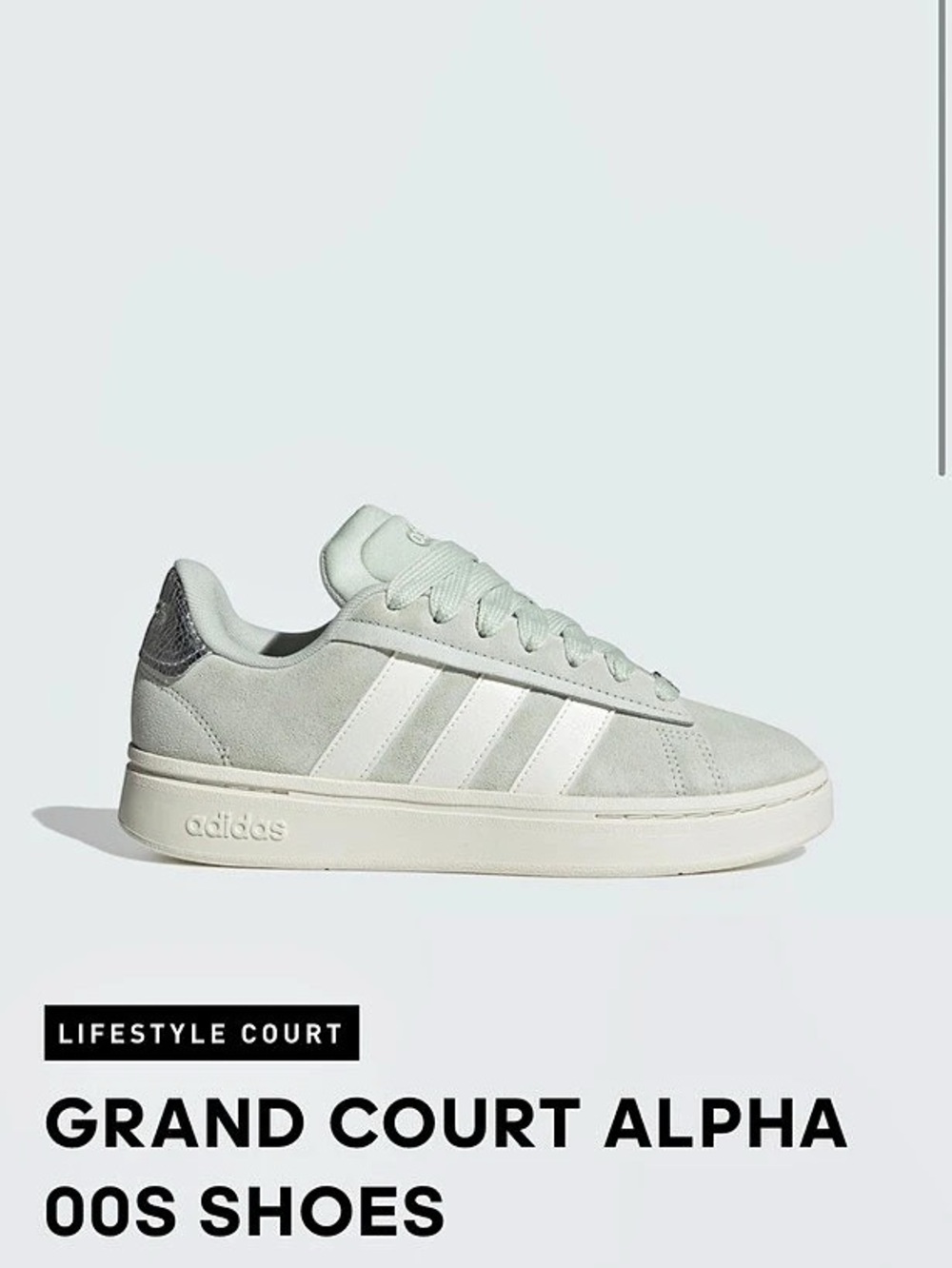 adidas Grand Court Alpha Gray & White Sneakers